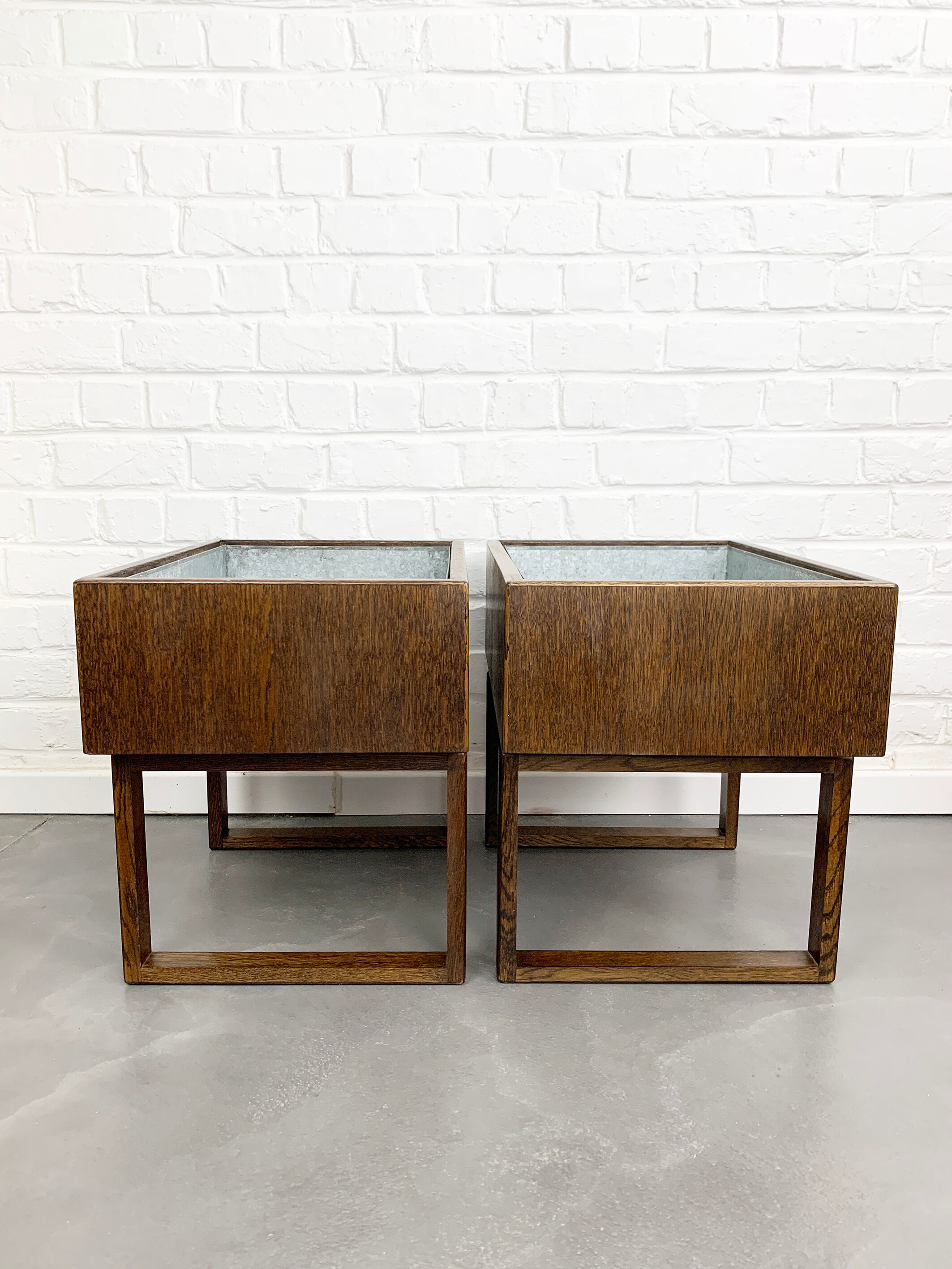 Pair of Scandinavian Planters Made of Exotic Wood, Kai Kristiansen, Salin Mobler, Denmark, 1960