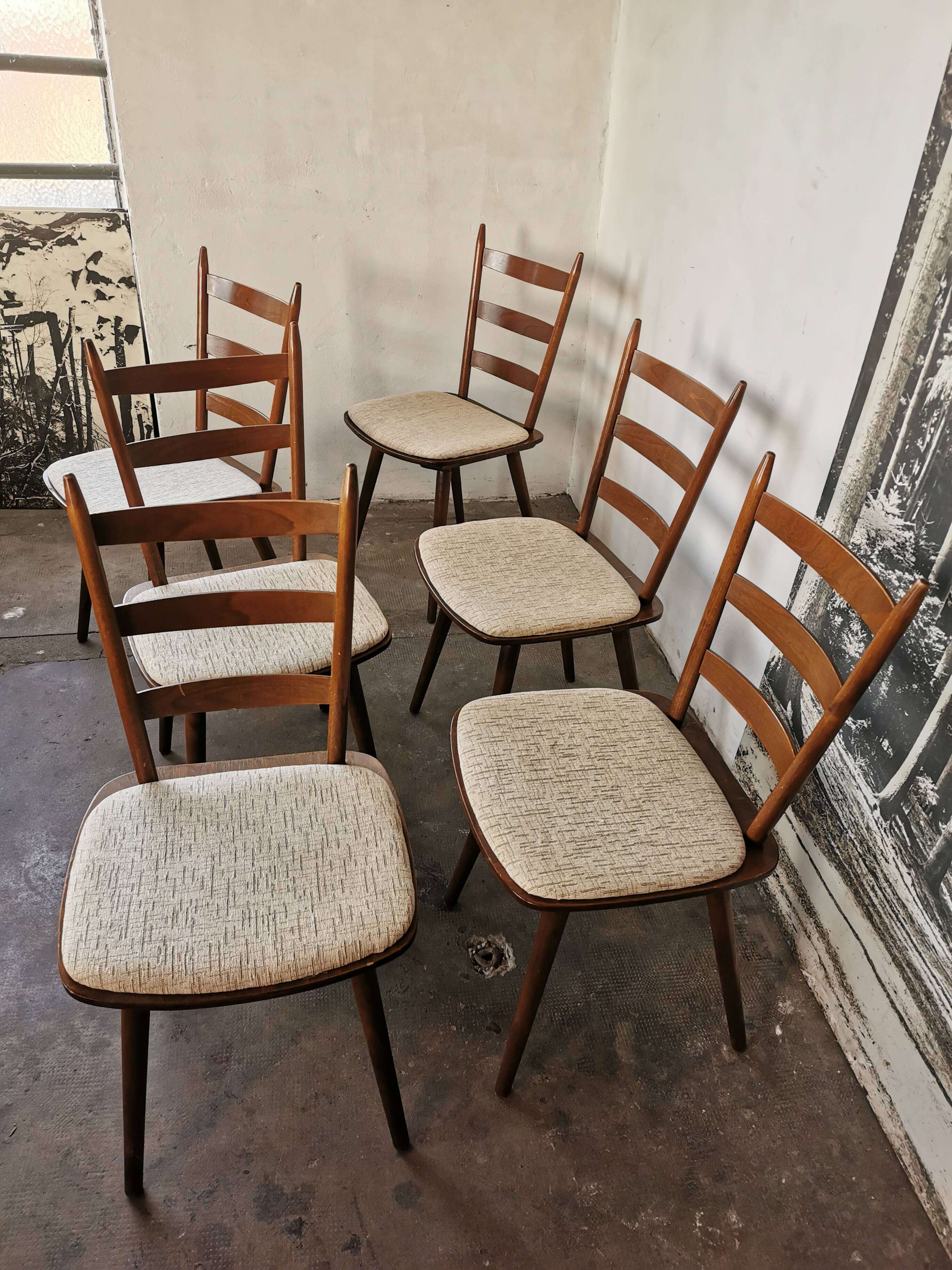 Set de 6 chaises bistrots Hiller, vers 1960
