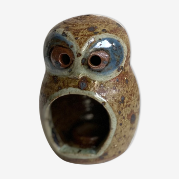 Owl pyrite stoneware photophore, Baudat