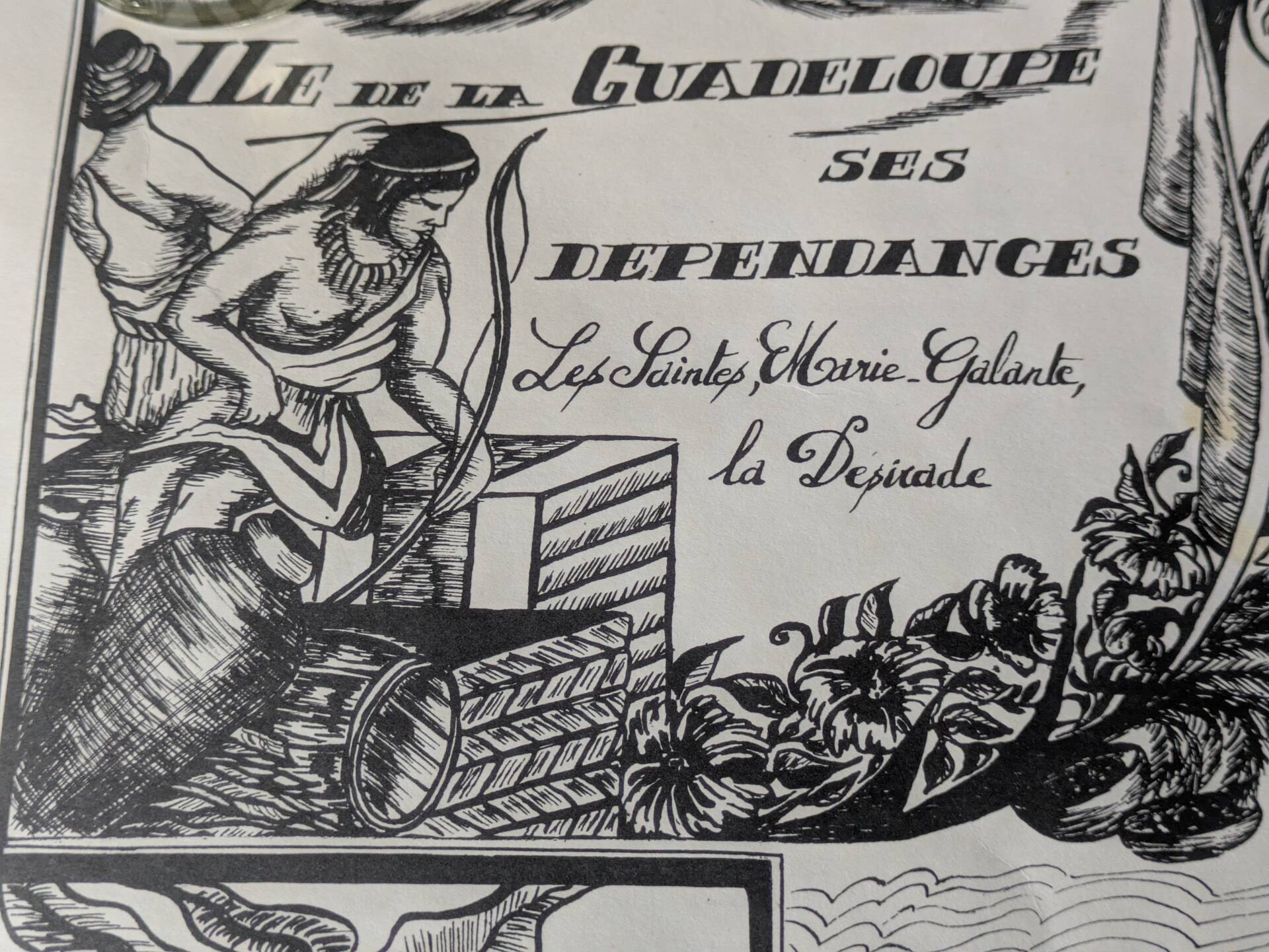 Vintage poster on Guadeloupe printed by Jarry signed by G. Costes.