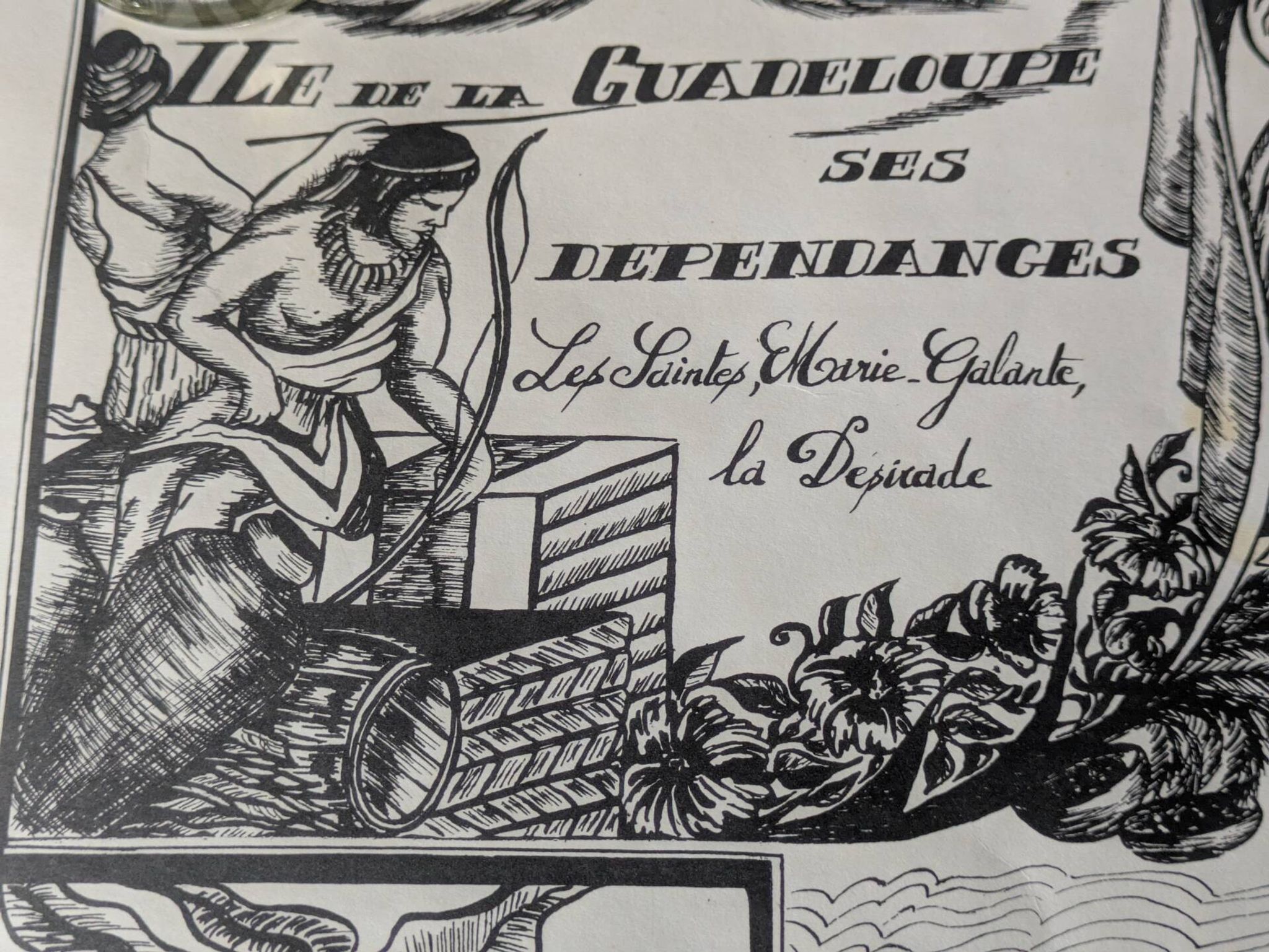 Vintage poster on Guadeloupe printed by Jarry signed by G. Costes.
