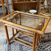 Table basse rotin vintage