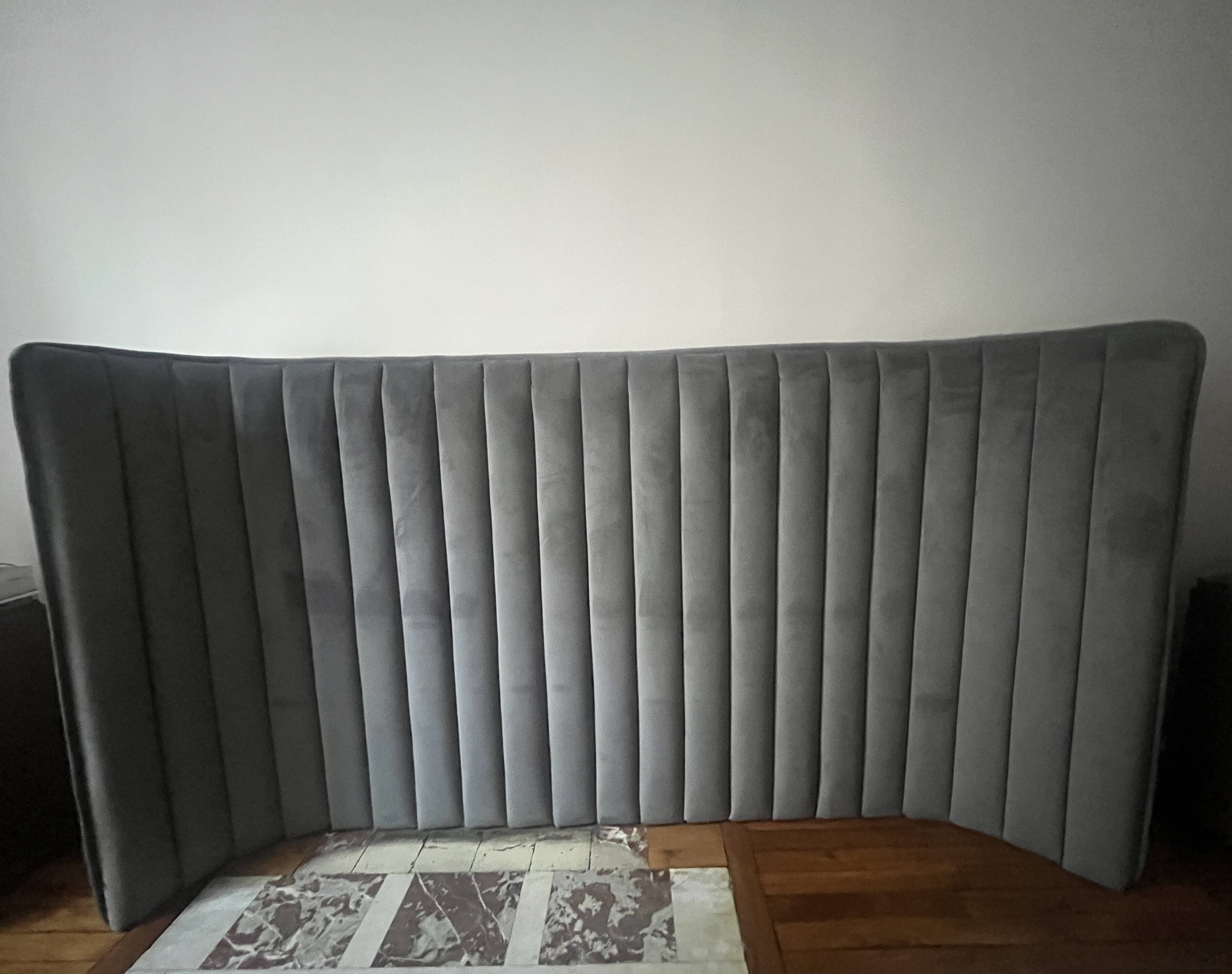 Habitat grey boudoir headboard 244 x 120 cm