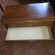 Vintage oak chest of drawers with herringbone patterns from the 1960s.