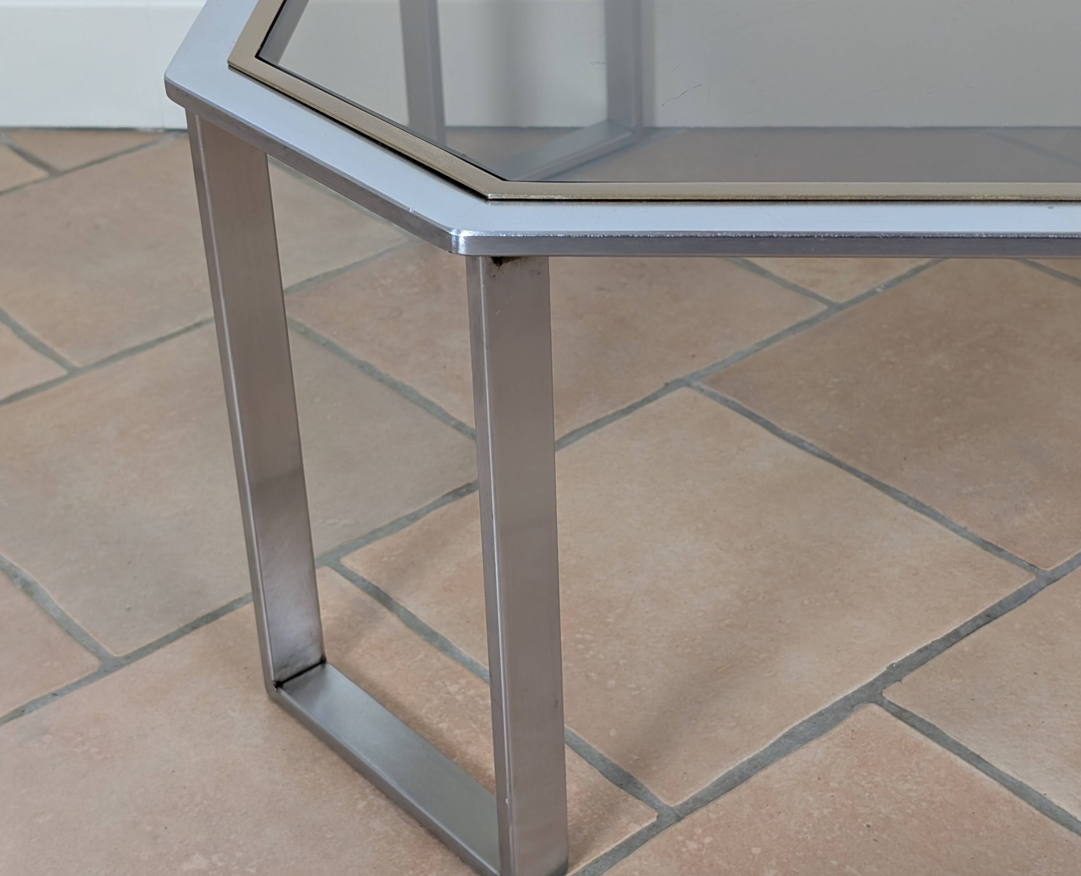 Table basse verre fumé