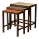 Tables gigognes Art Déco, ensemble de 3, milieu du 20e siècle, Tchécoslovaquie, 70 × 60,5 × 40 cm