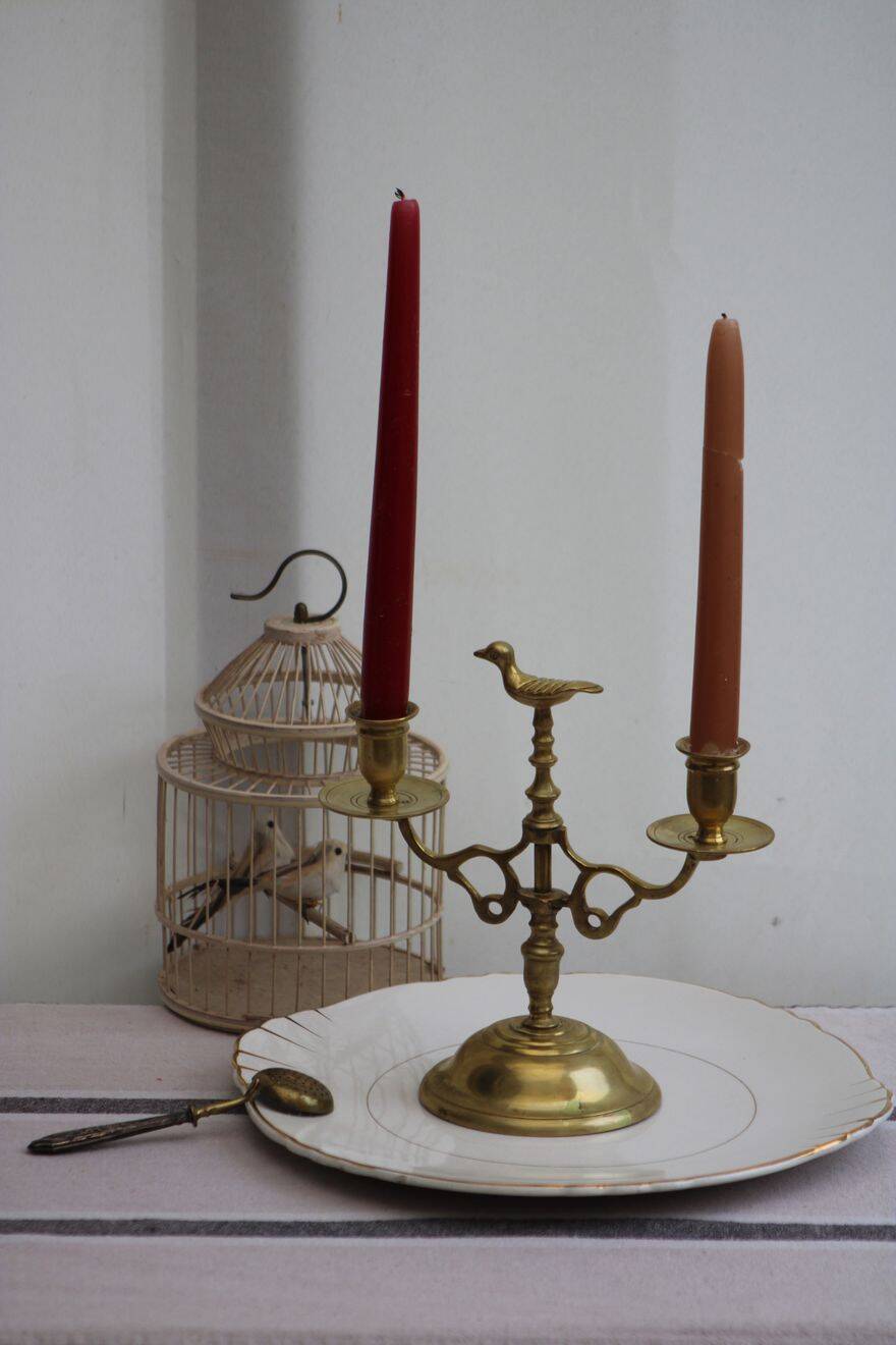 Gilded brass candlestick