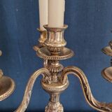 Pair of silver metal candlesticks