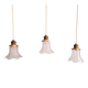 Art Deco trio of pendant lights/table lamps in clear glass, 1920s-30s.