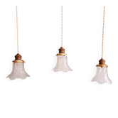 Trio de suspensions/baladeuses Art Déco en verre transparent, années 1920-30.