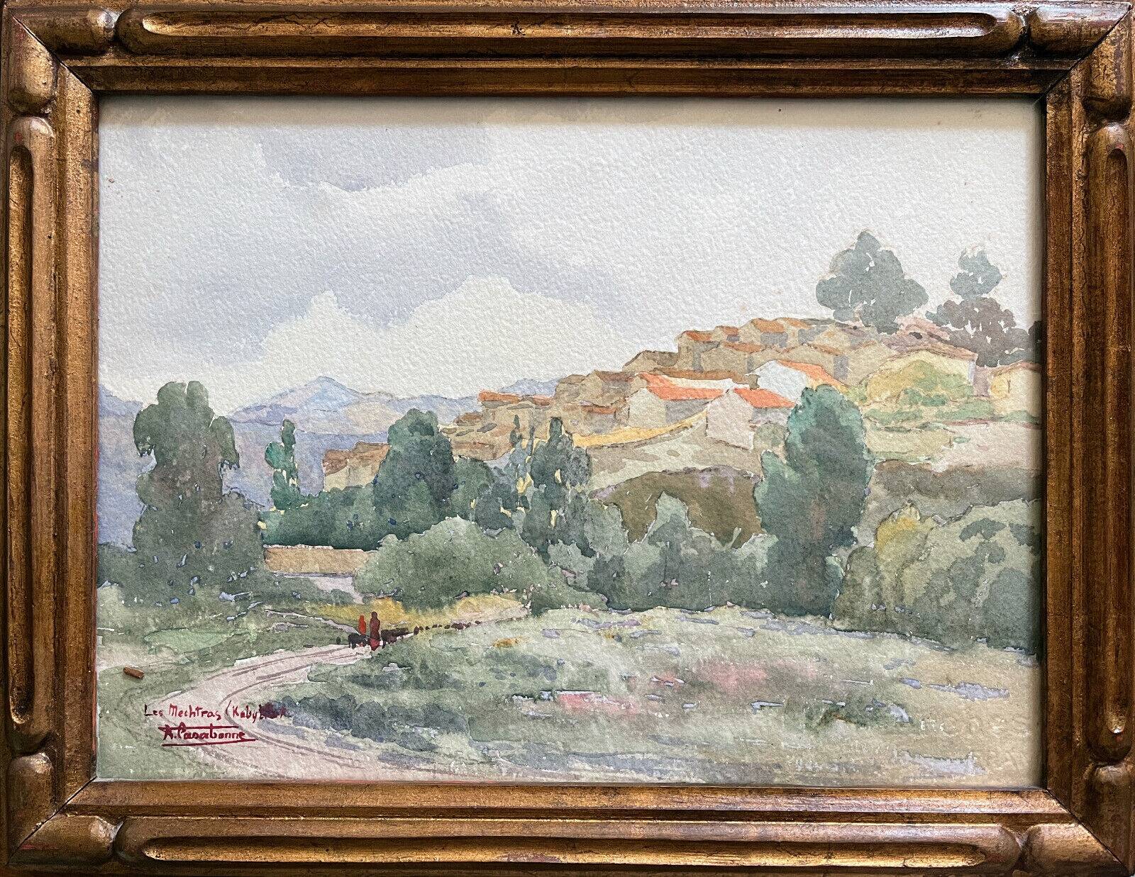 Watercolor painting André CASABONNE (1922-1950) Orientalist Kabylie Algeria