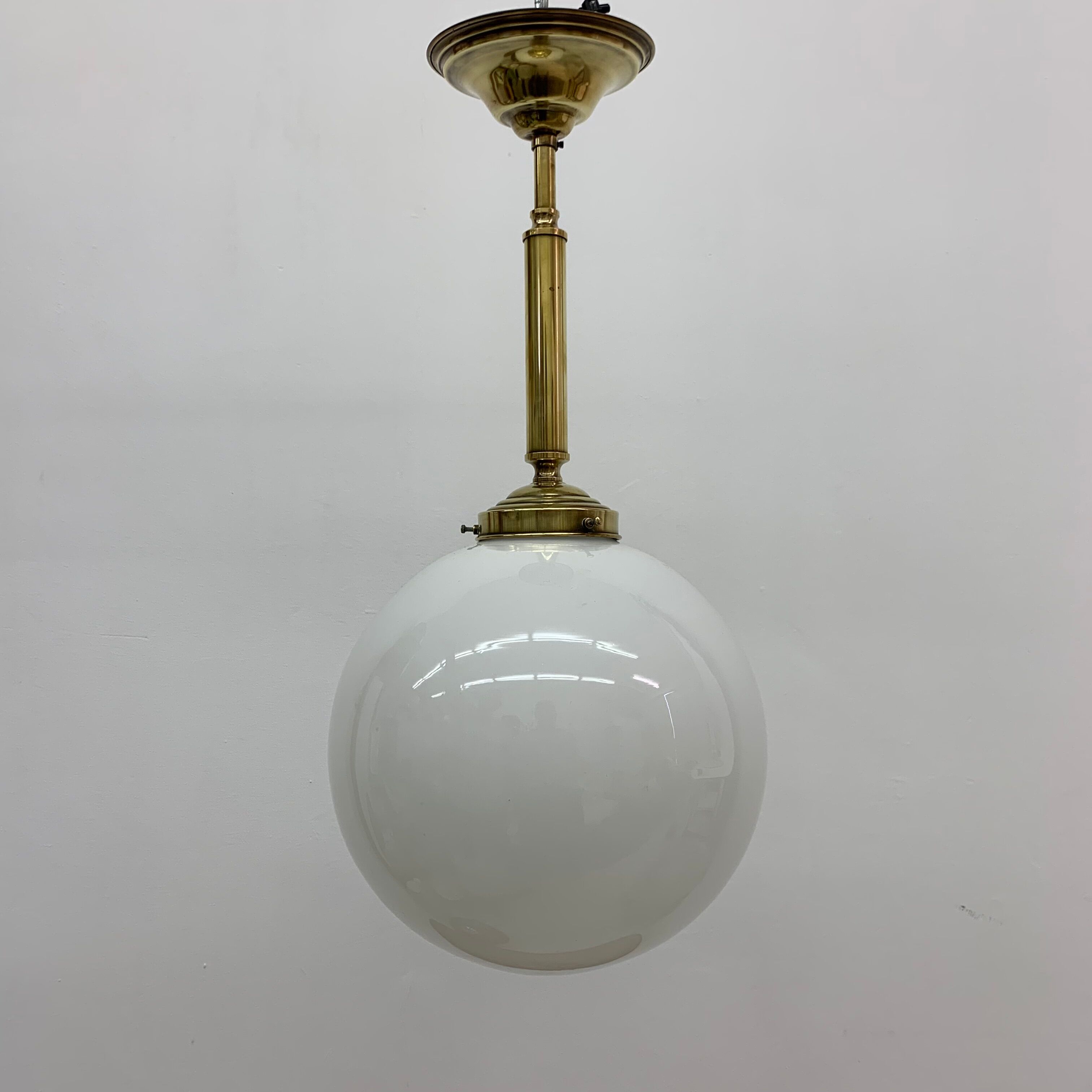 Antique Philips opaline glass hanging lamp, 1950’s