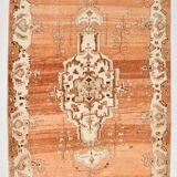 Rare Tapis Anatolien Vintage en Laine Fait Main Tons Brique & Ivoire