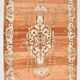 Rare Tapis Anatolien Vintage en Laine Fait Main Tons Brique & Ivoire
