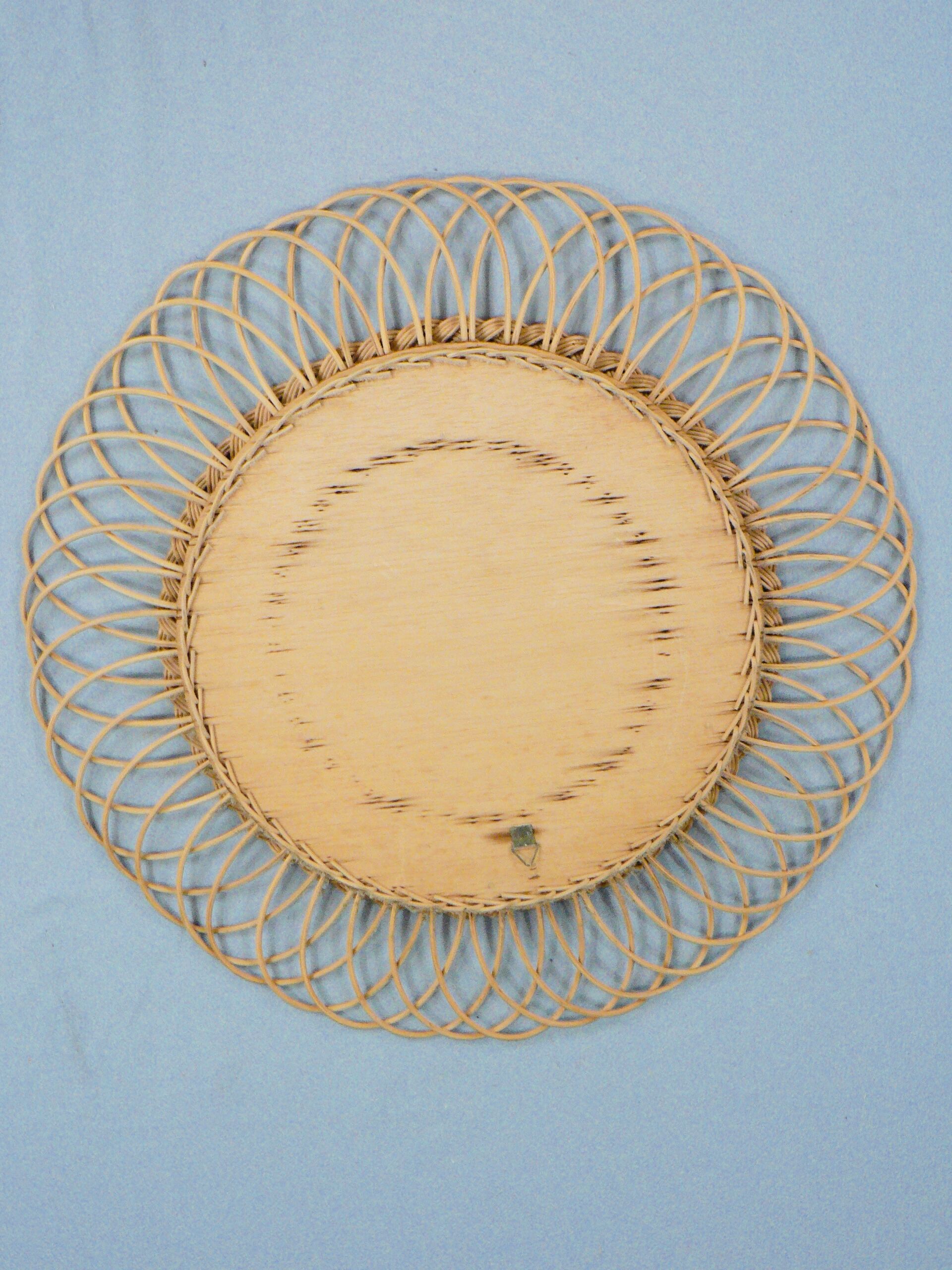 Rattan mirror 60s diameter 64cm
