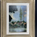 Painting M.Guilmineau Painter vendée two Sèvres Green Venice, Coulon....