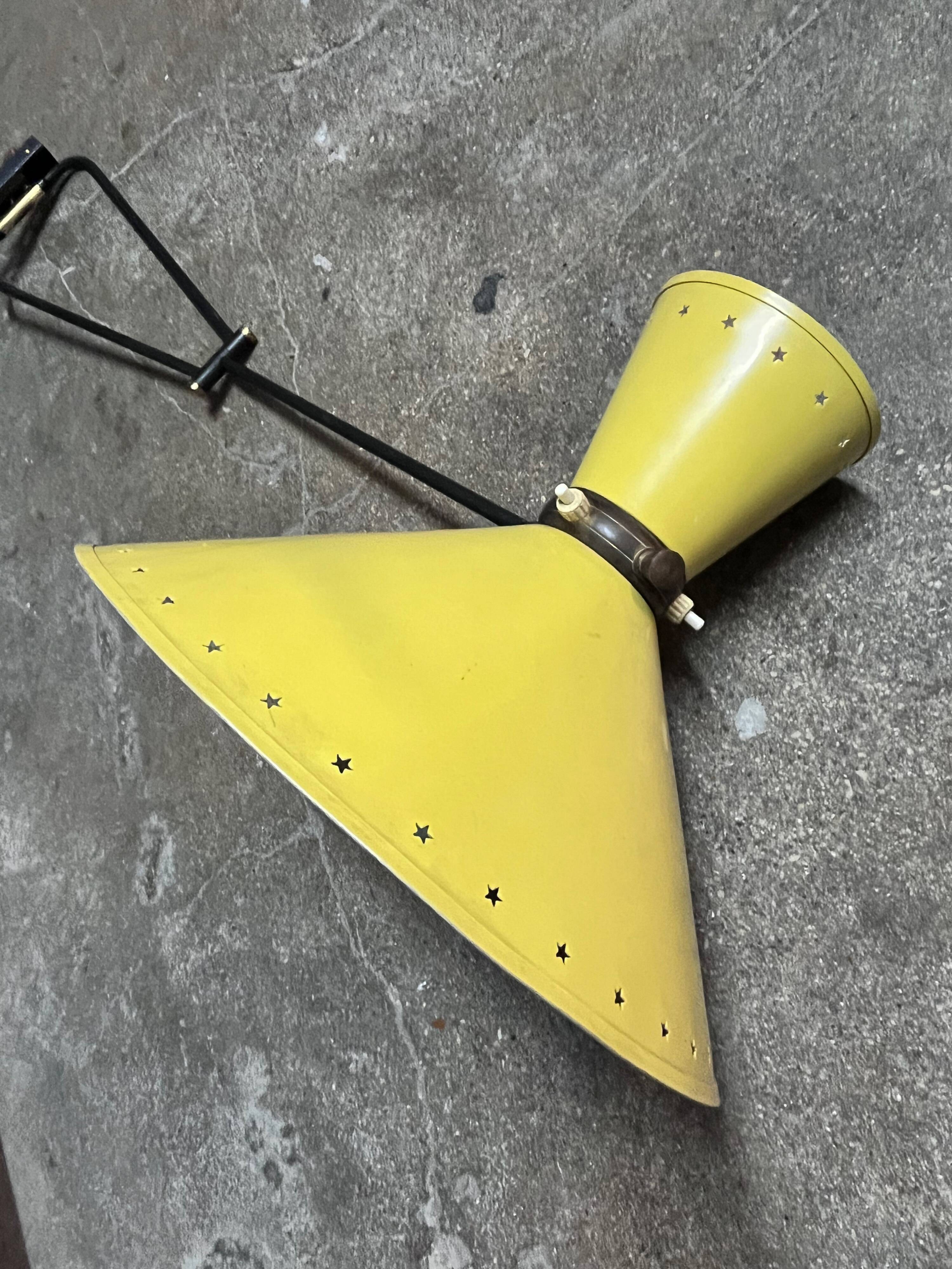 Diabolo wall lamp, René Mathieu, Maison Lunel, 1950s