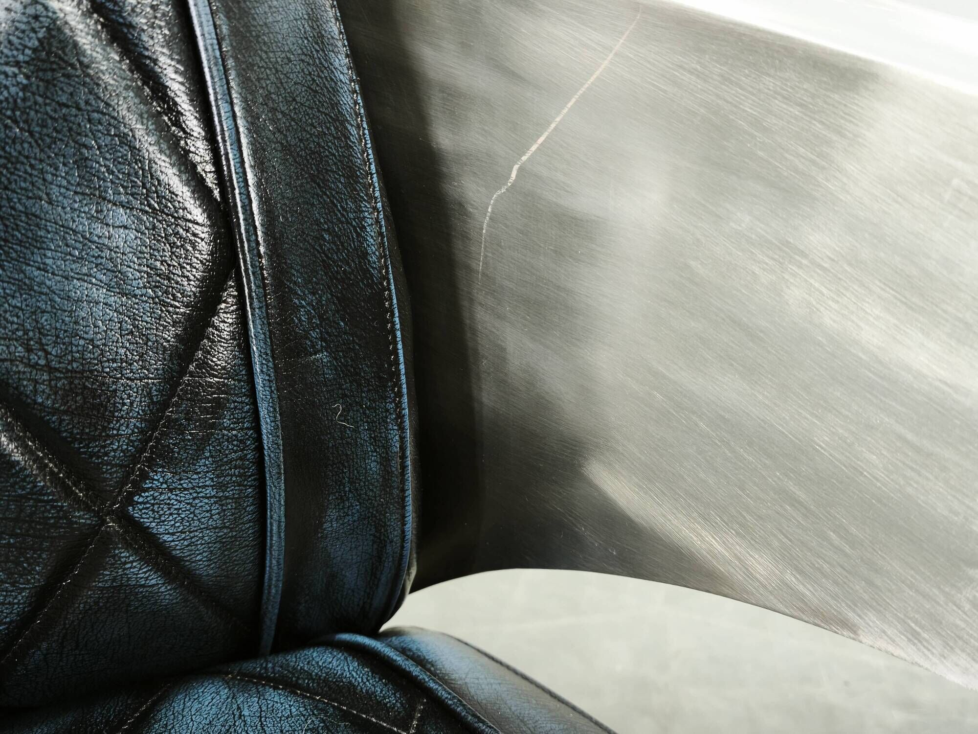 Pair of Timothy Oulton Aviator Leather and Steel Armchairs 1990s