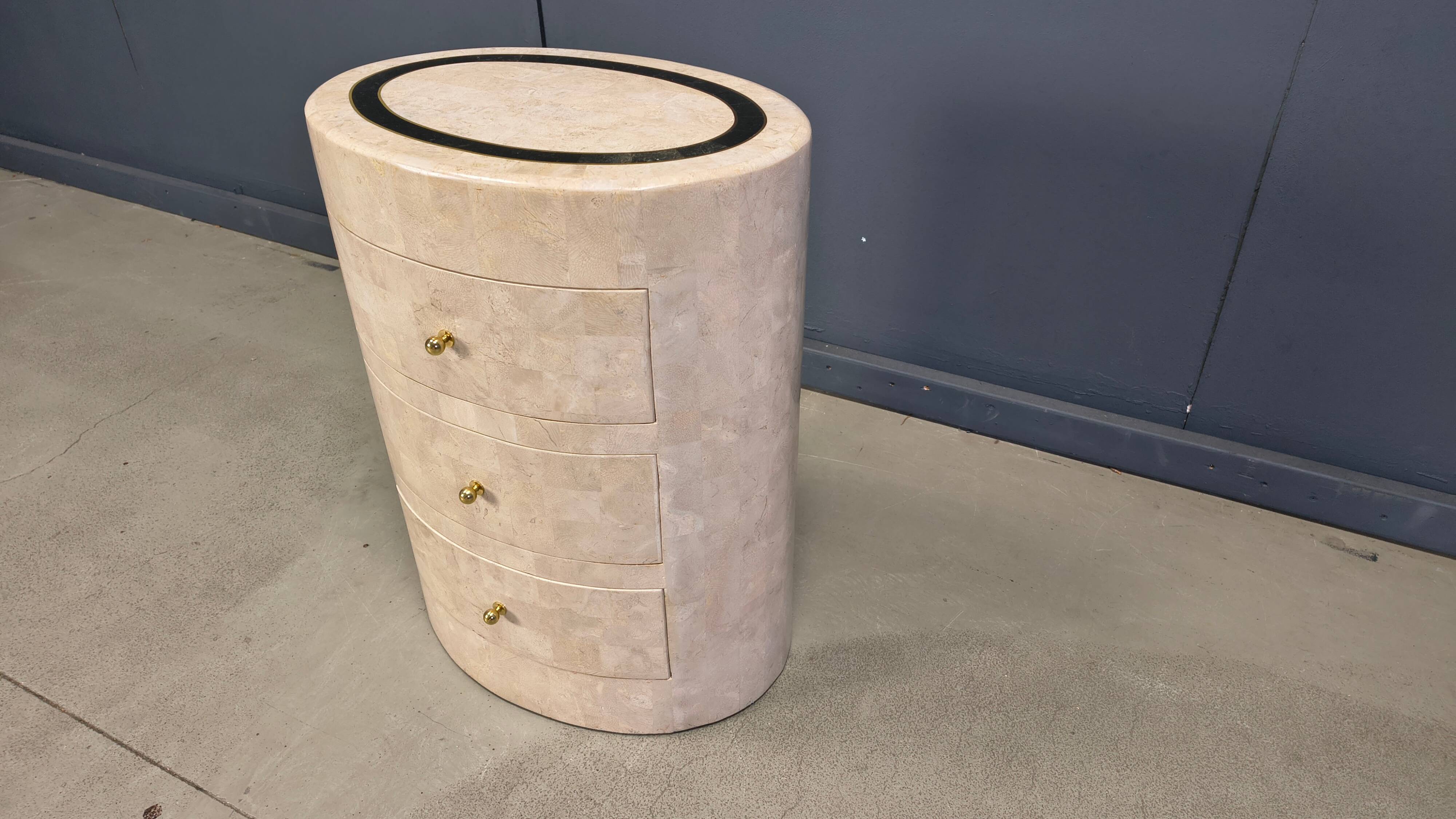 Tessellated stone chest of drawers by Maitland Smith, 1980s
