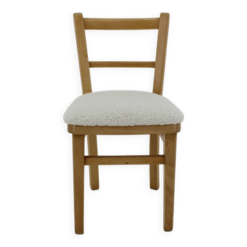 Chaise d'enfant en hêtre des années 1970, restaurée