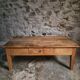 Antique French coffee table, 18th-century cherry farmhouse table with a drawer.