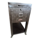 Vintage industrial filing cabinet on wheels