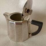 Art Deco Set of Coffee and Tea Jugs + Milk Jug Silver-Plated Metal and Bakelite