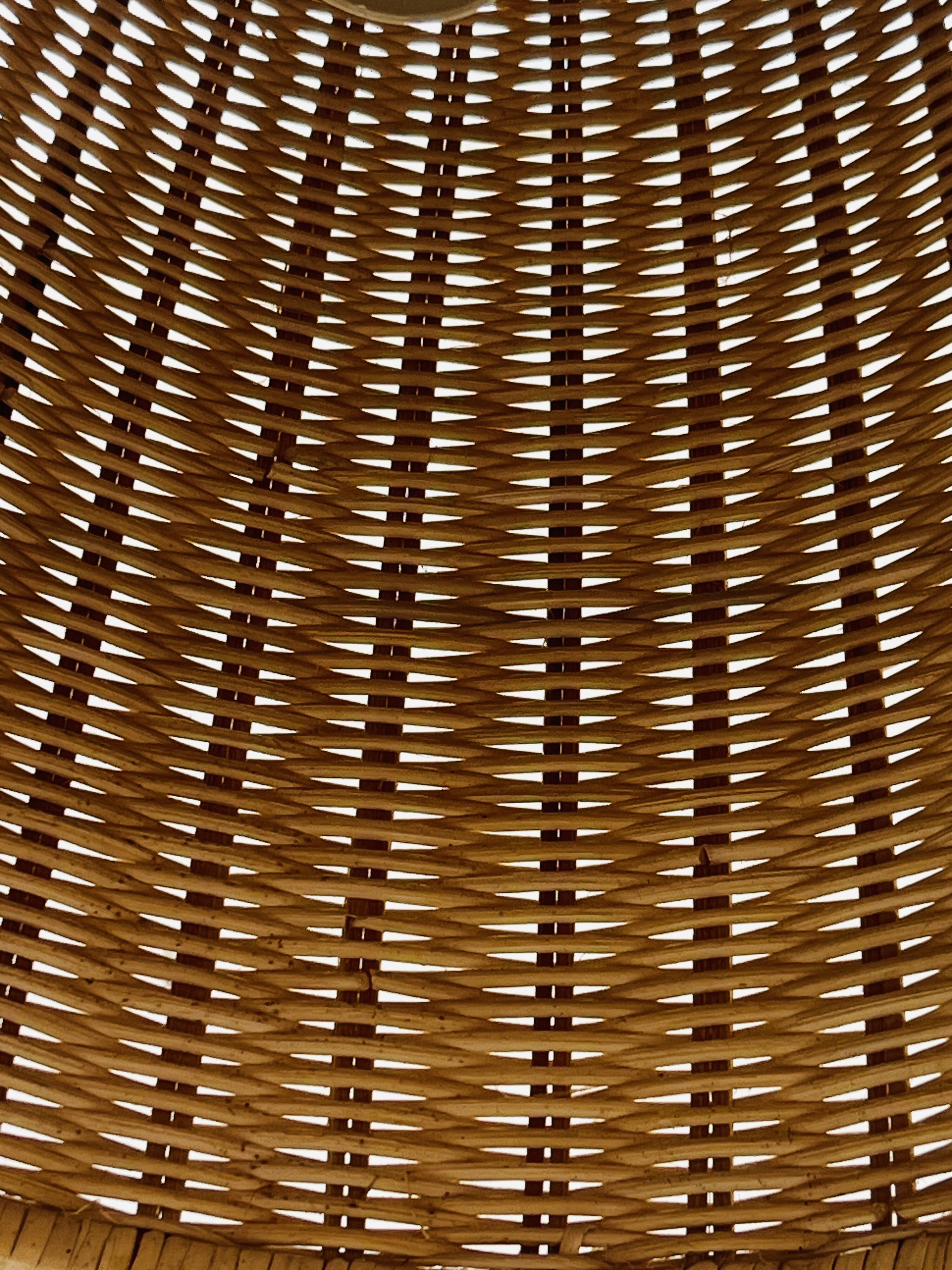 Suspension lustre en osier Ikea vintage, style bohème chic