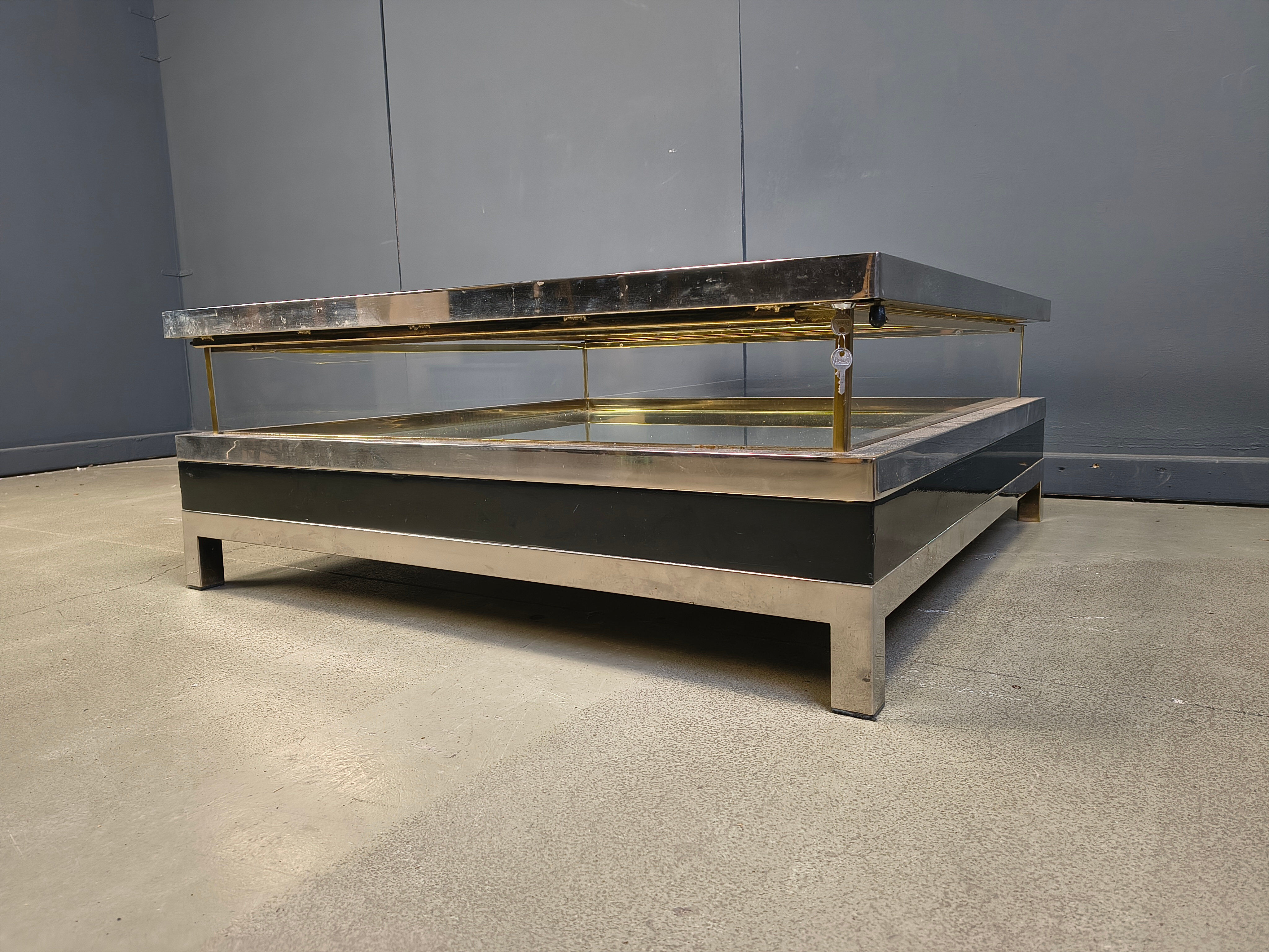 Vintage sliding top coffee table, 1970s