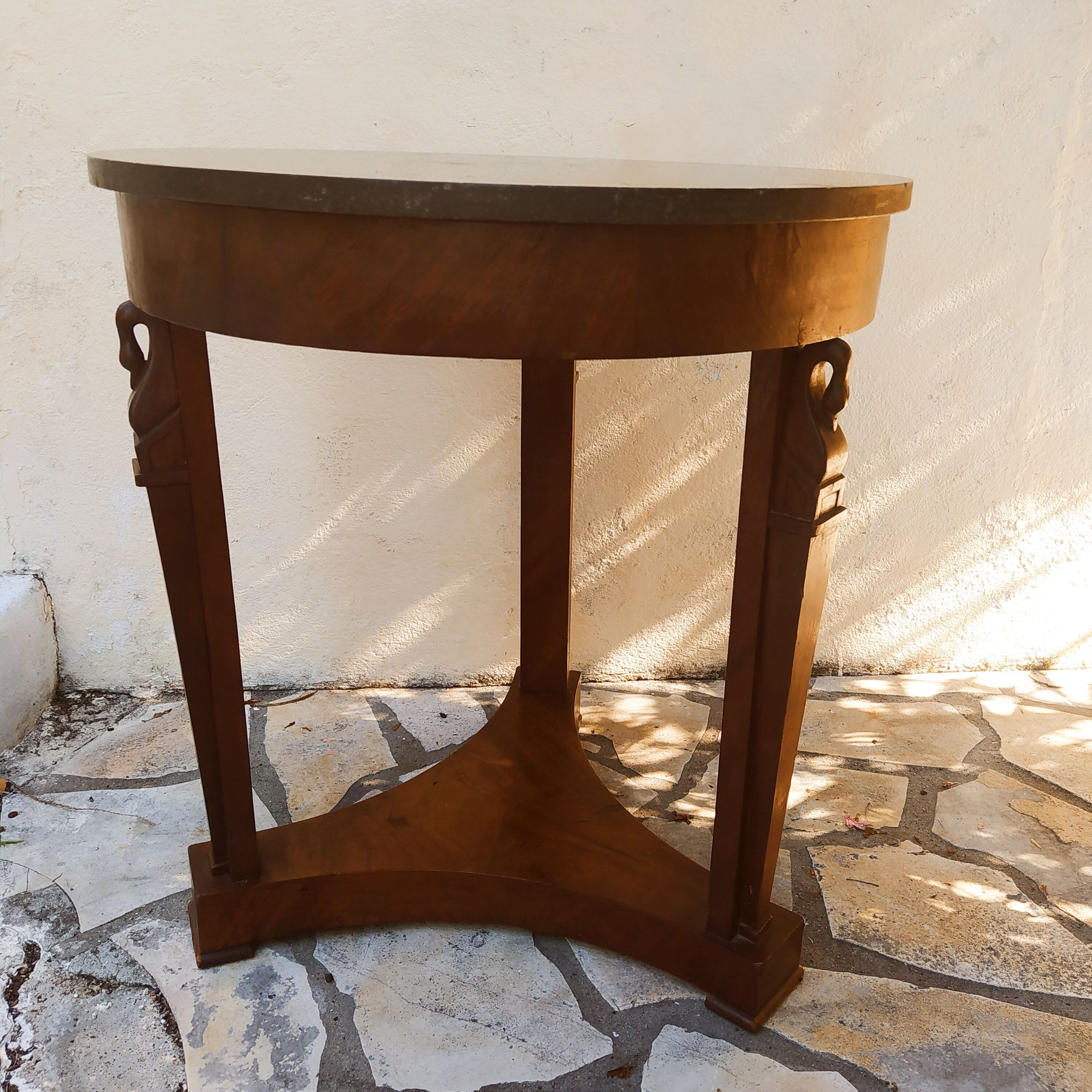 pedestal table Empire mahogany and marble period