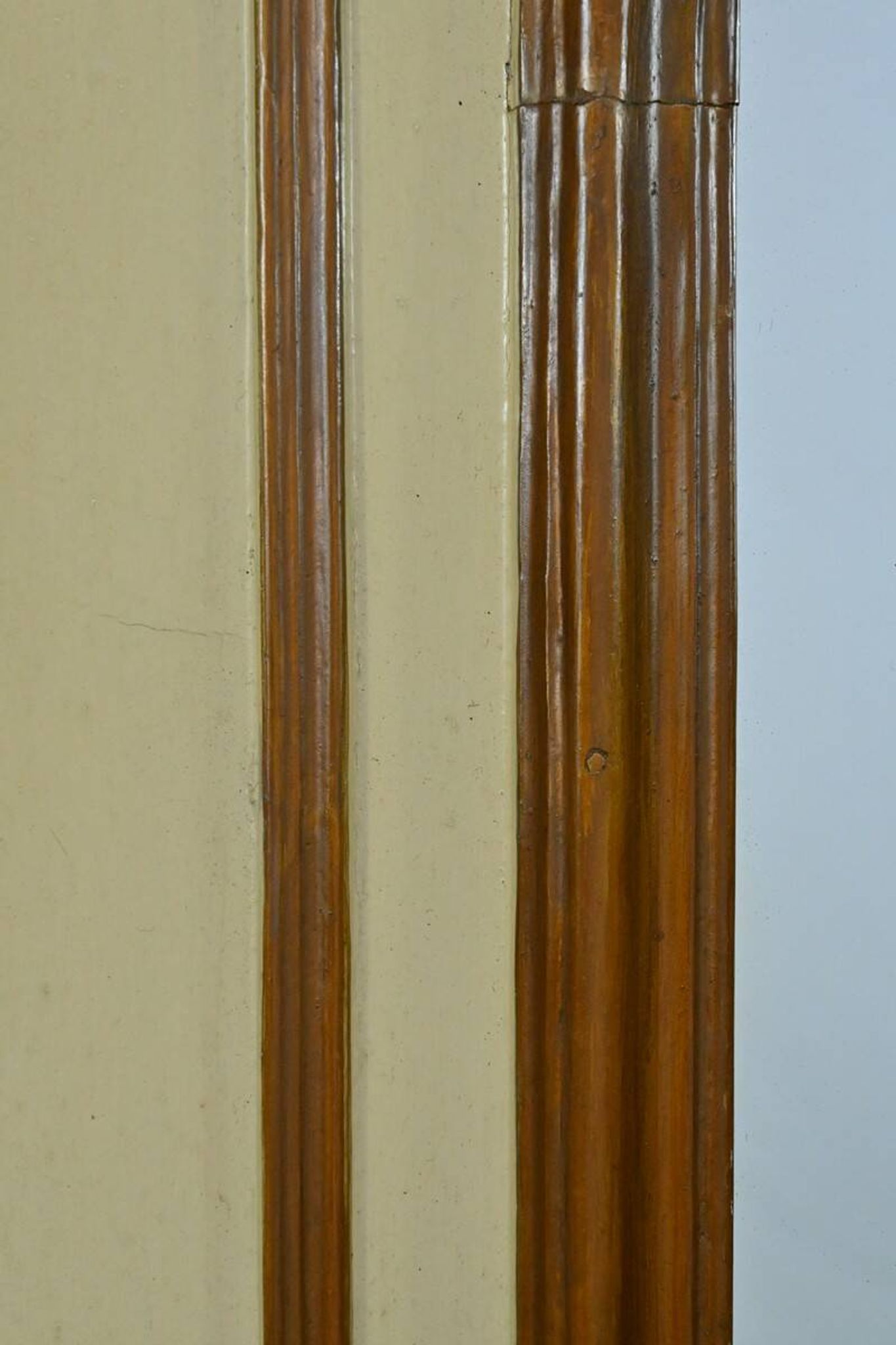 Painted Wooden Trumeau Mirror, Louis XV Style – Late 19th Century