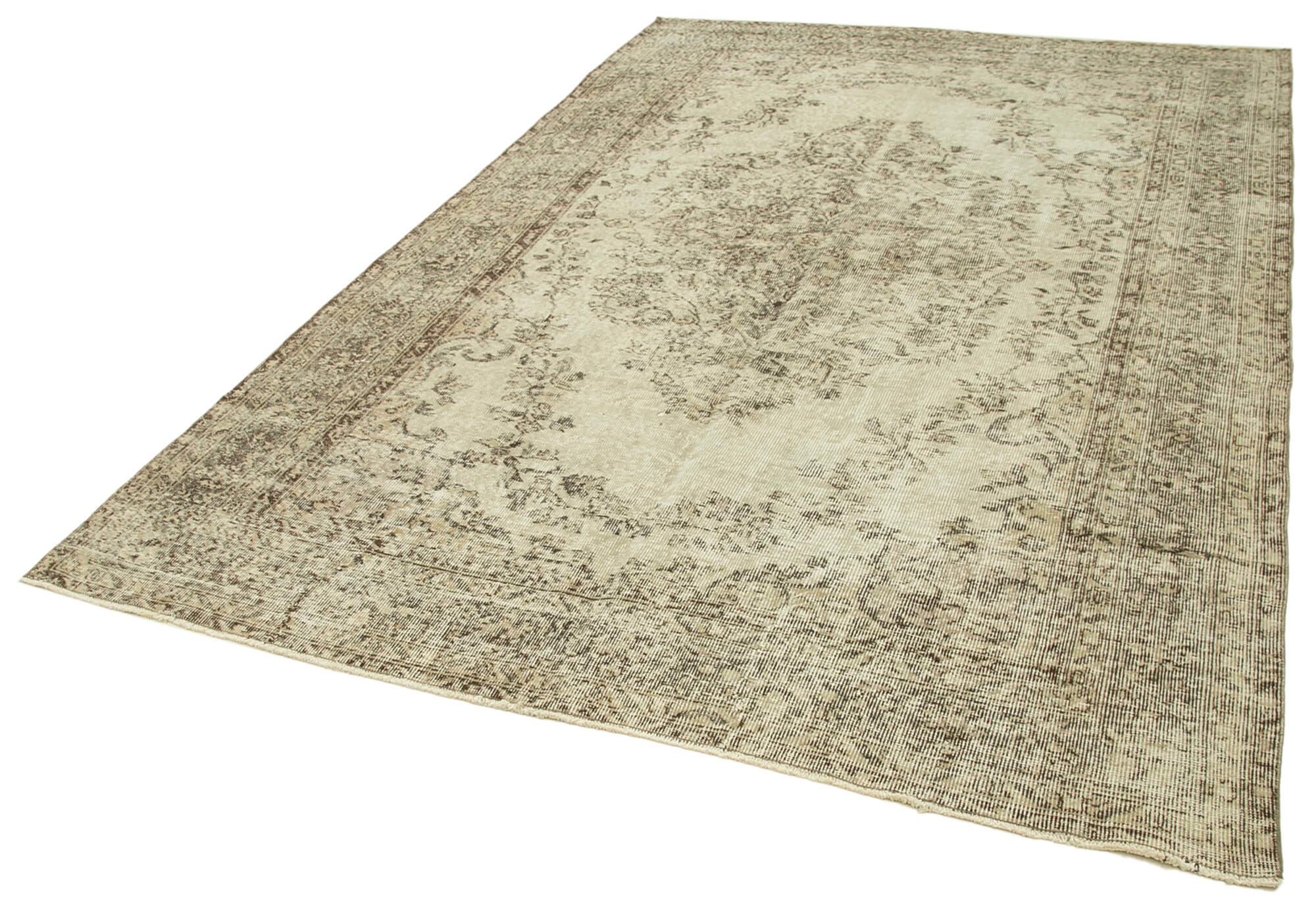 Hand-knotted unique turkish beige rug 200 cm x 300 cm