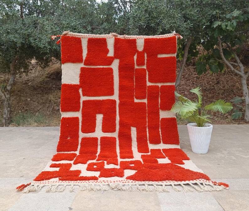 Beni Ourain rug, handmade Moroccan rug 150/250cm