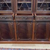 English two-piece mahogany bookcase, made in the 1970s