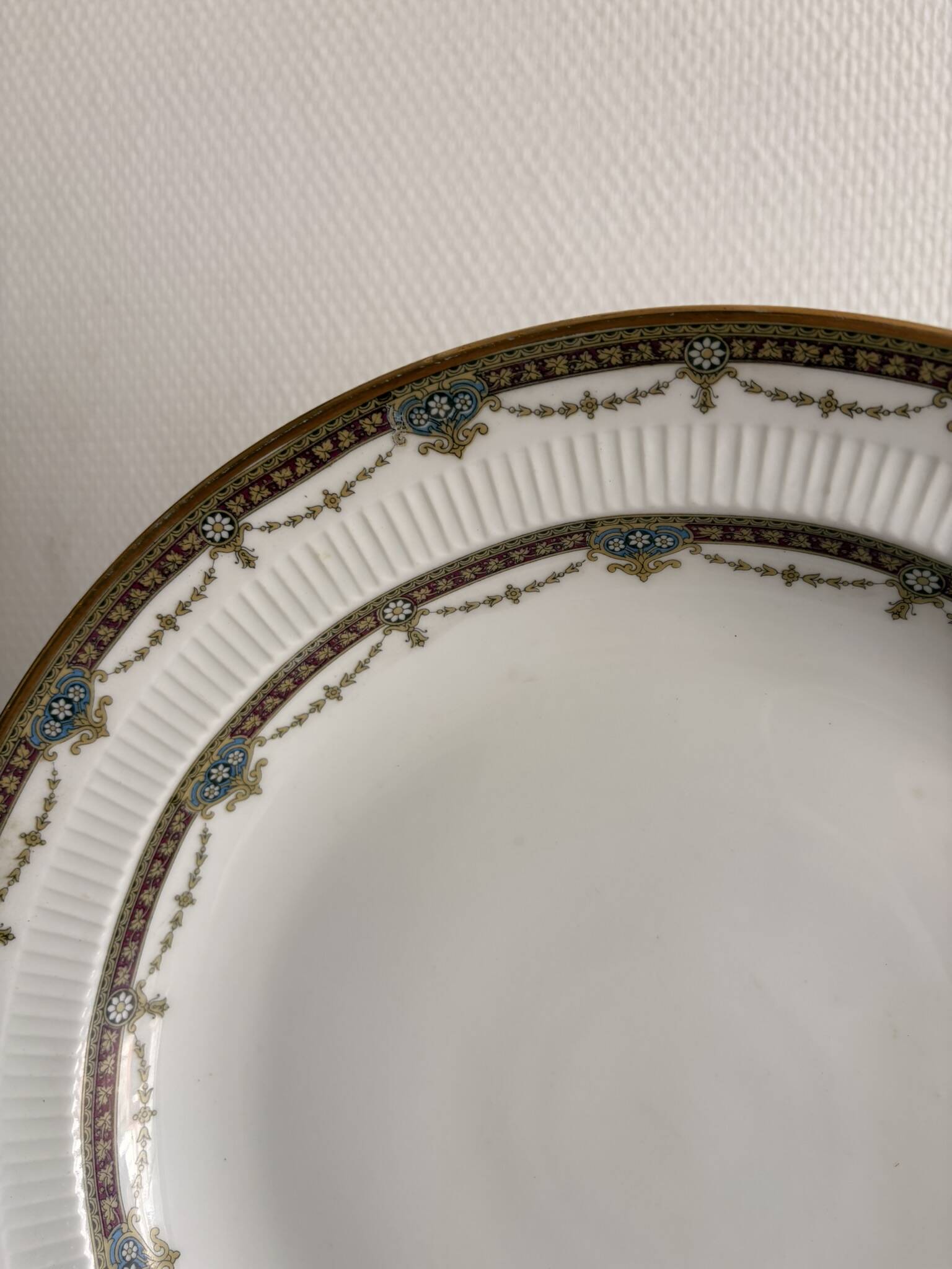 Deep Plate Porcelain Limoges Harreau Fluted Edge Neo Style Salad Bowl