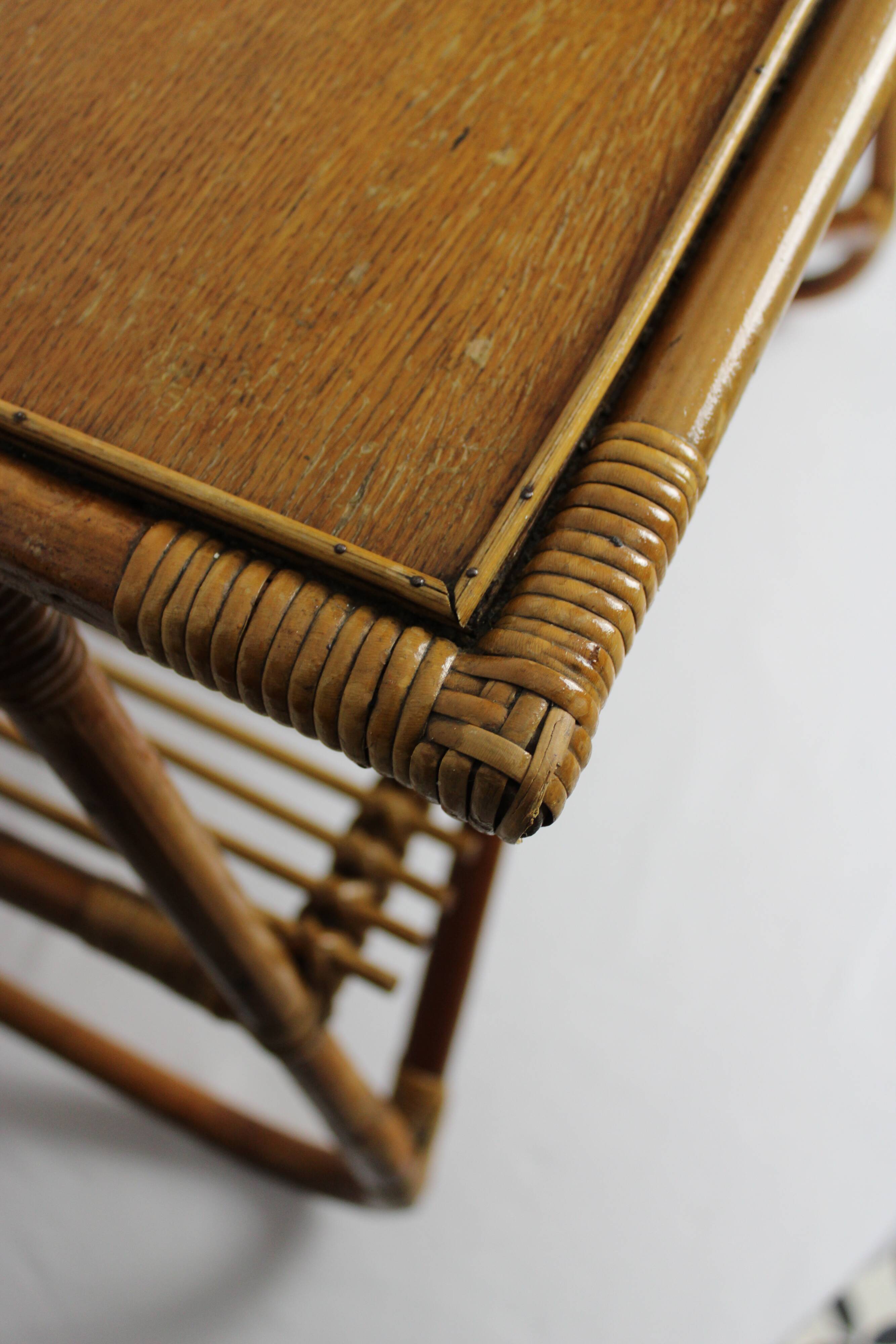 Rattan bedside table