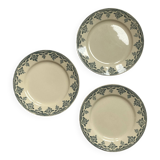 3 flat ironstone plates Choisy le Roi Boulanger / Bordeaux ACC-7337
