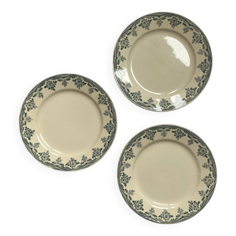 3 flat ironstone plates Choisy le Roi Boulanger / Bordeaux ACC-7337