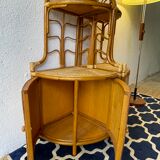 Two Vintage rattan corner notches/shelves