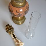 19th c. longwy earthenware oil lamp