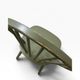 Set of 2 vintage olive green spindle dining chairs