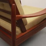 Fauteuil années 1960 jaune pâle, coussins neufs