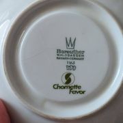 22 cups and saucers Bareuther Waldsassen distributed by Chomette Favor.