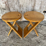 Pair of Folding Stools SUZY Design Adrian Reed Style Roger Tallon Bo