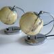 Pair of art deco lamps, chrome glass