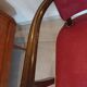 pair of red bridge armchairs