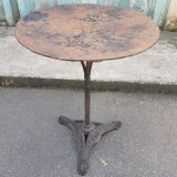 Table de bistrot ancienne Art deco pied fonte