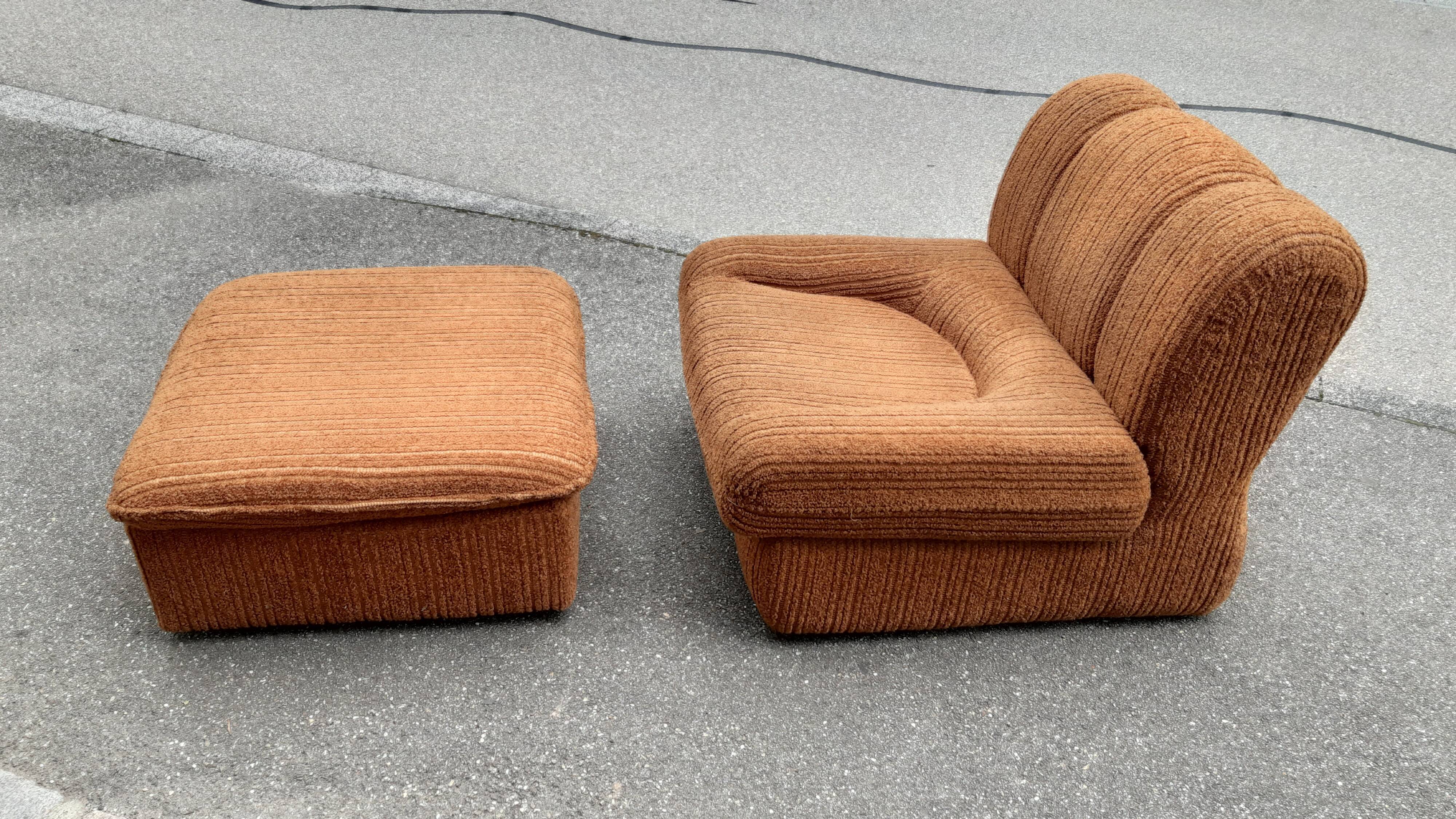 Driver and corduroy ottoman 1970