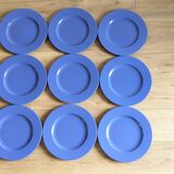 Ensemble de 9 assiettes plates par Geneviève Lethu