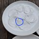 5 white oyster plates, St Amand faiencerie - vintage
